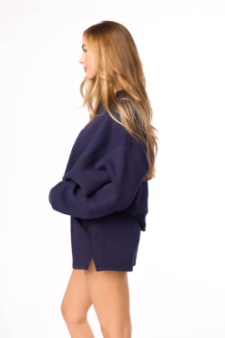 Outlet Worth Collective Comfy Cozy High Waisted Sweat Shorts in Navy (Sold Separately)