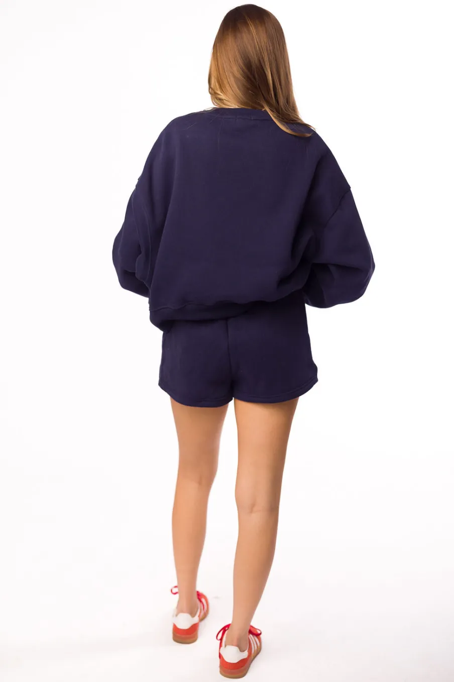 Outlet Worth Collective Comfy Cozy High Waisted Sweat Shorts in Navy (Sold Separately)