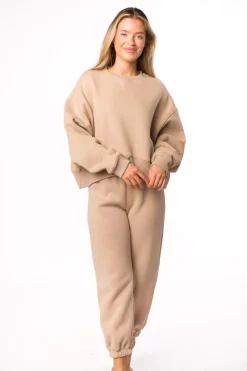 Clearance Worth Collective Comfy Cozy Sweatpants in Mocha