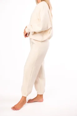 Hot Worth Collective Comfy Cozy Sweatpants in Cream - Top Sold Separately