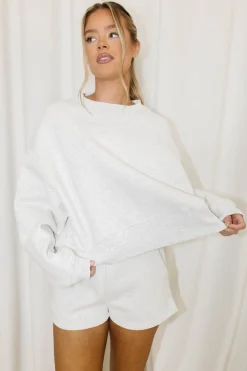 Discount Worth Collective Comfy Cozy Sweatshirt in Grey - Bottoms Sold Separately