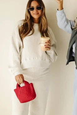 Discount Worth Collective Comfy Cozy Sweatshirt in Grey - Bottoms Sold Separately