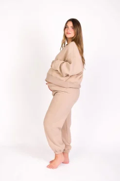 Discount Worth Collective Comfy Cozy Sweatshirt in Mocha - Bottoms Sold Separately