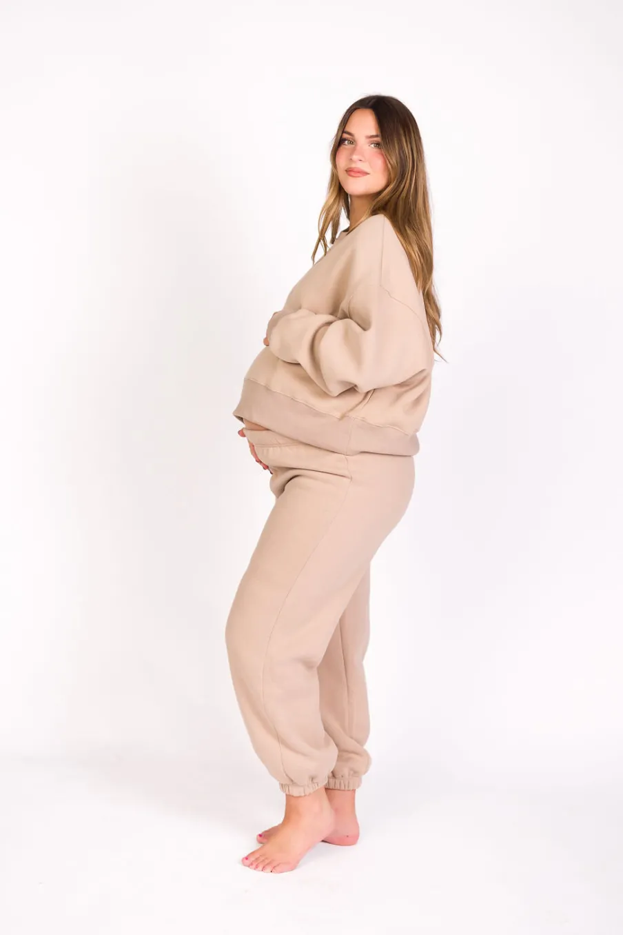 Discount Worth Collective Comfy Cozy Sweatshirt in Mocha - Bottoms Sold Separately