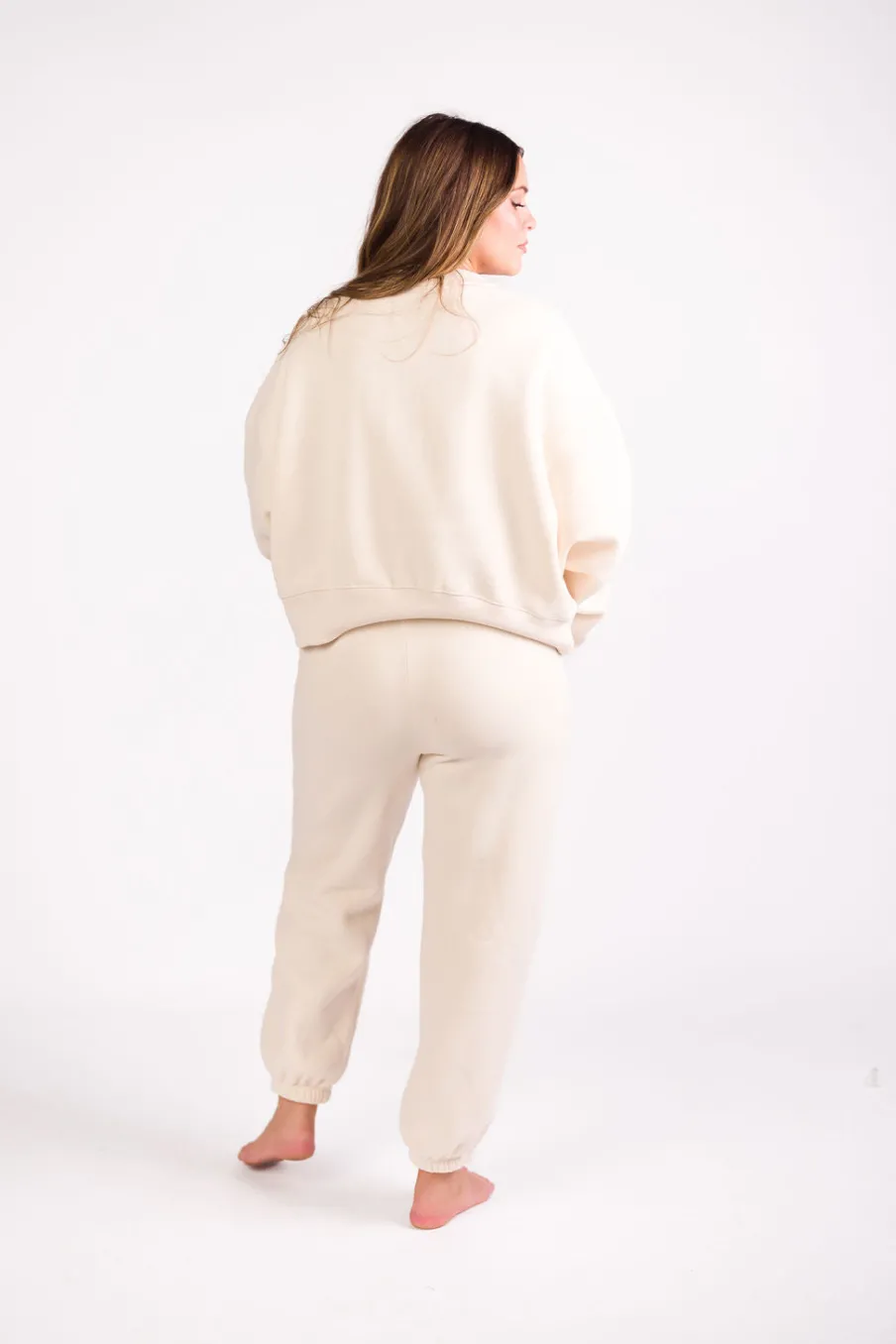 Discount Worth Collective Comfy Cozy Sweatshirt in Cream - Bottoms Sold Separately