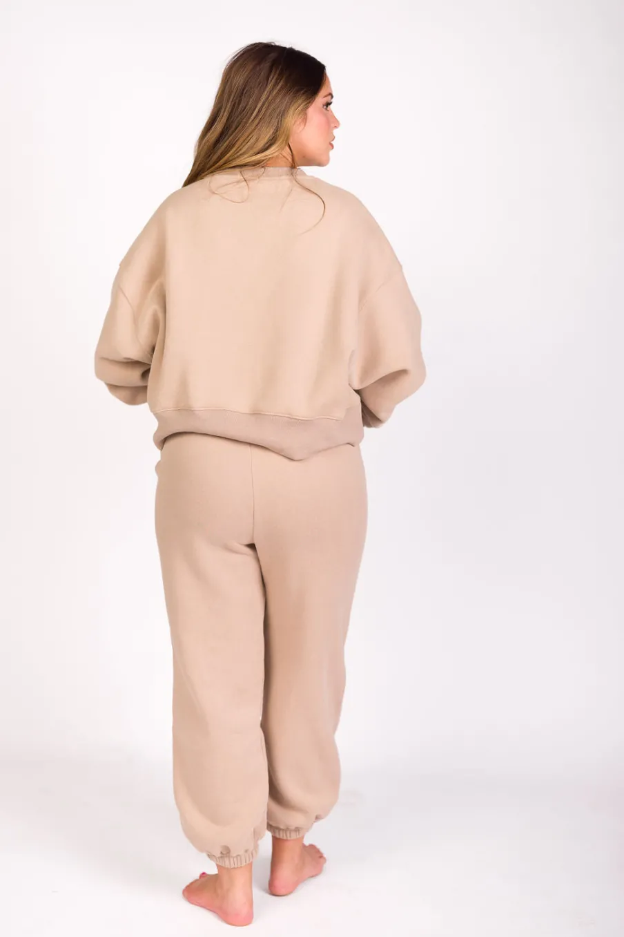 Discount Worth Collective Comfy Cozy Sweatshirt in Mocha - Bottoms Sold Separately