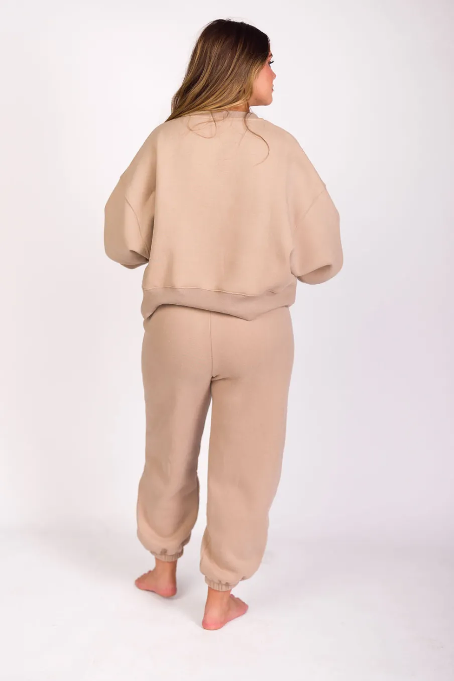 Discount Worth Collective Comfy Cozy Sweatshirt in Mocha - Bottoms Sold Separately