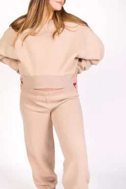 Discount Worth Collective Comfy Cozy Sweatshirt in Mocha - Bottoms Sold Separately