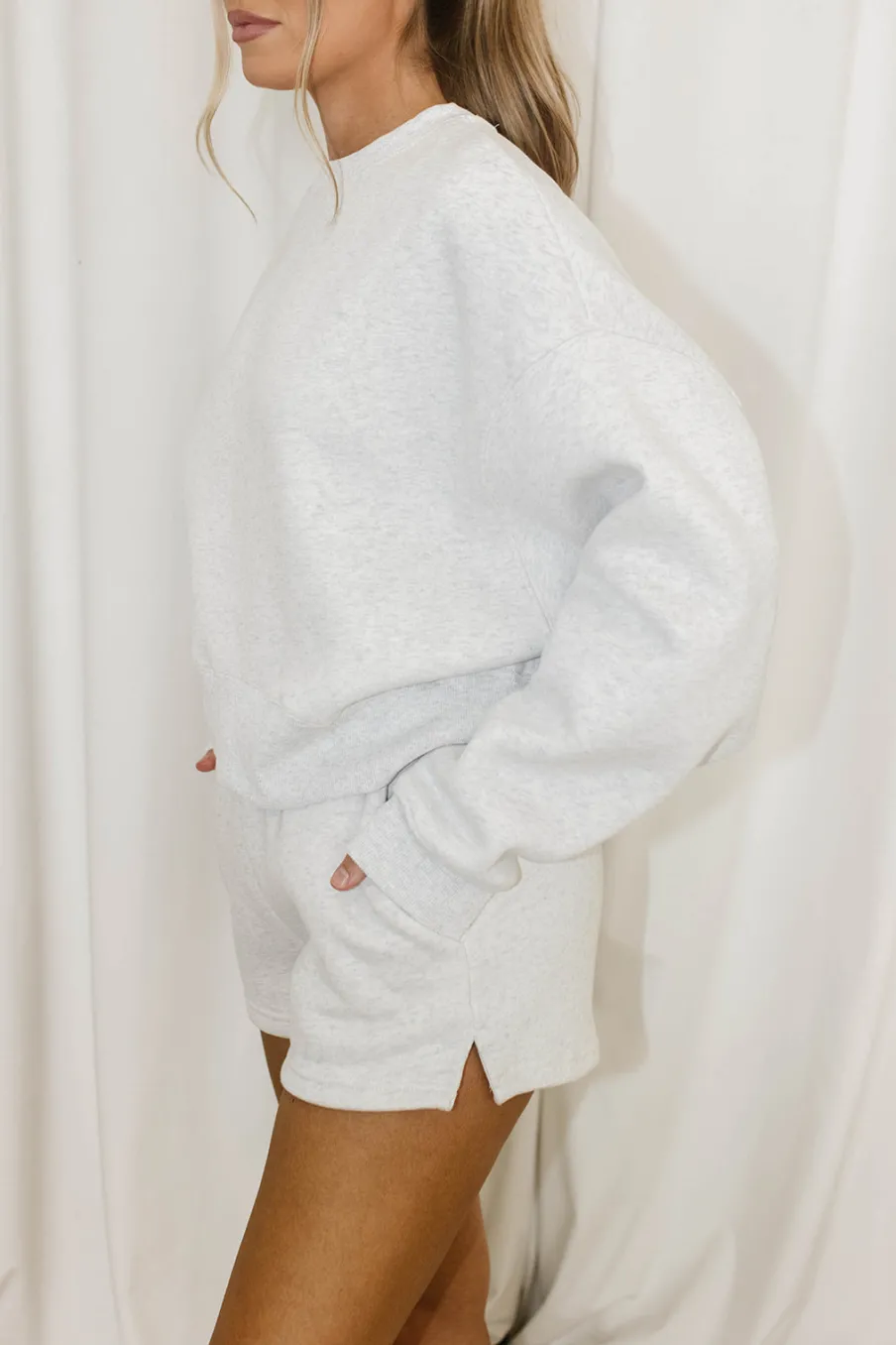 Discount Worth Collective Comfy Cozy Sweatshirt in Grey - Bottoms Sold Separately