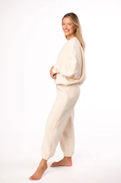 Discount Worth Collective Comfy Cozy Sweatshirt in Cream - Bottoms Sold Separately
