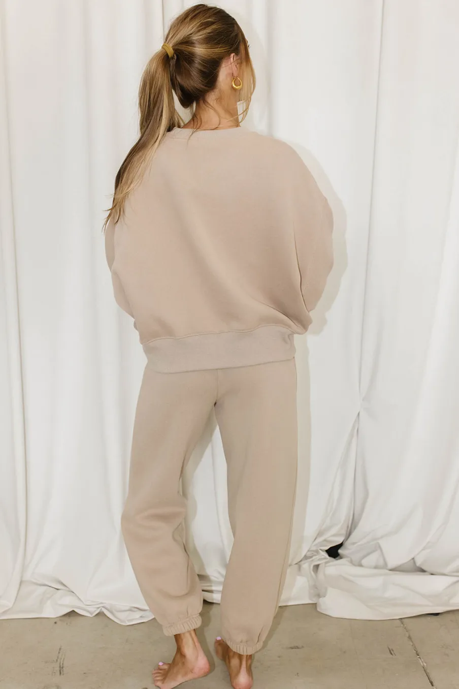 Discount Worth Collective Comfy Cozy Sweatshirt in Mocha - Bottoms Sold Separately