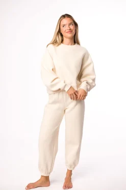 Discount Worth Collective Comfy Cozy Sweatshirt in Cream - Bottoms Sold Separately