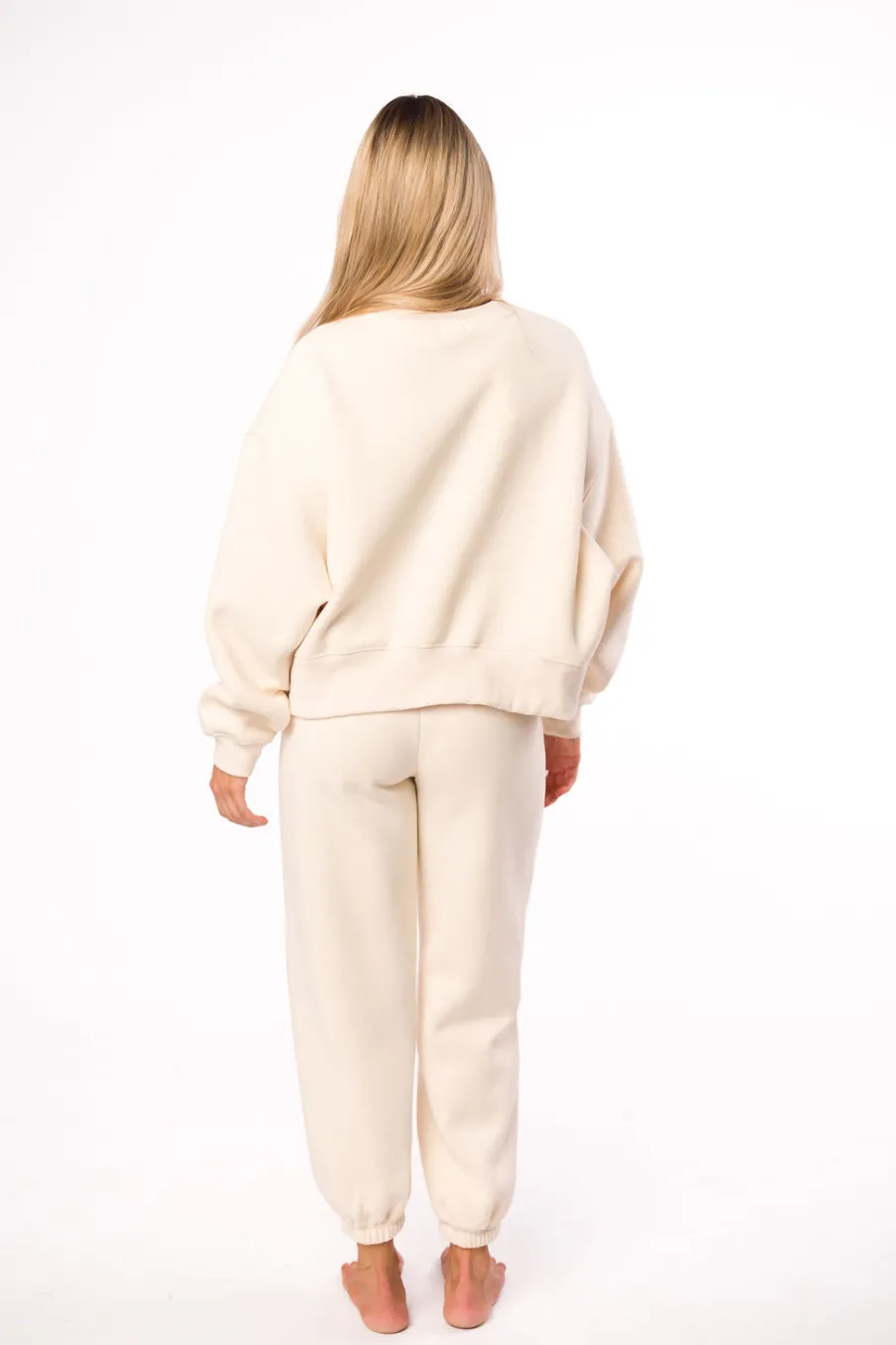 Discount Worth Collective Comfy Cozy Sweatshirt in Cream - Bottoms Sold Separately