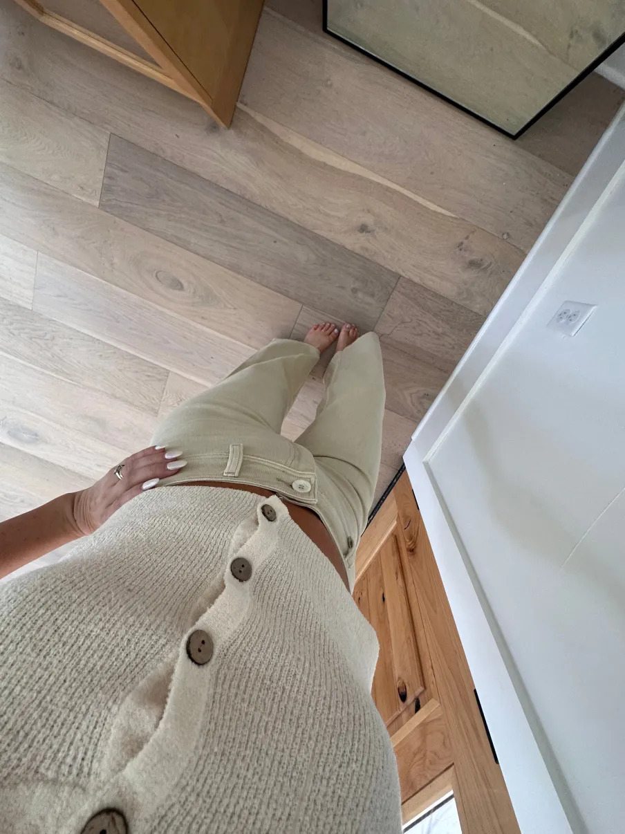 Hot Worth Collective Corin Straight Wide Leg Denim Pants in Beige