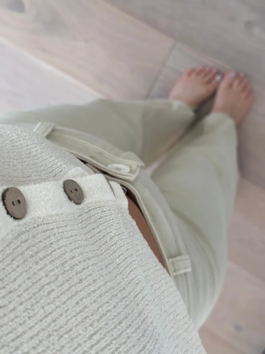 Hot Worth Collective Corin Straight Wide Leg Denim Pants in Beige