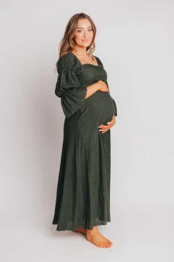 Fashion Worth Collective Corrine Maxi Dress with Pockets in Hunter Green