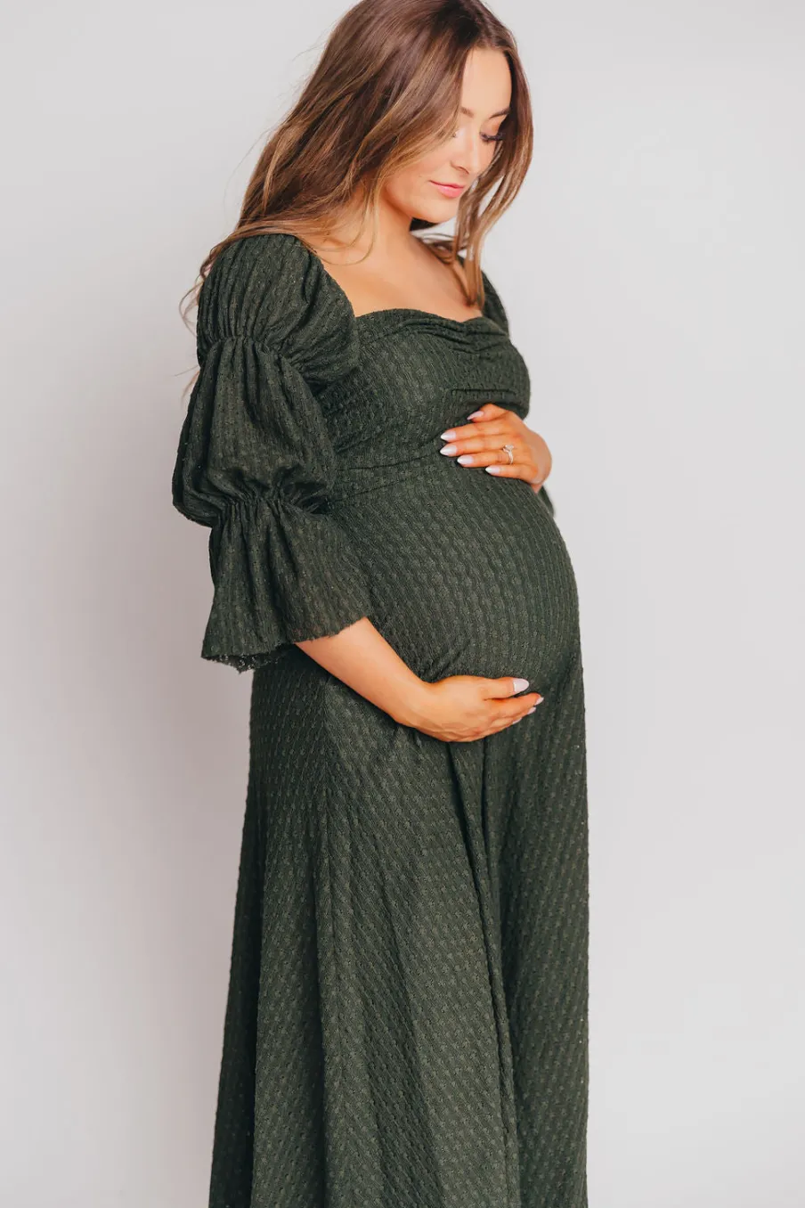 Fashion Worth Collective Corrine Maxi Dress with Pockets in Hunter Green