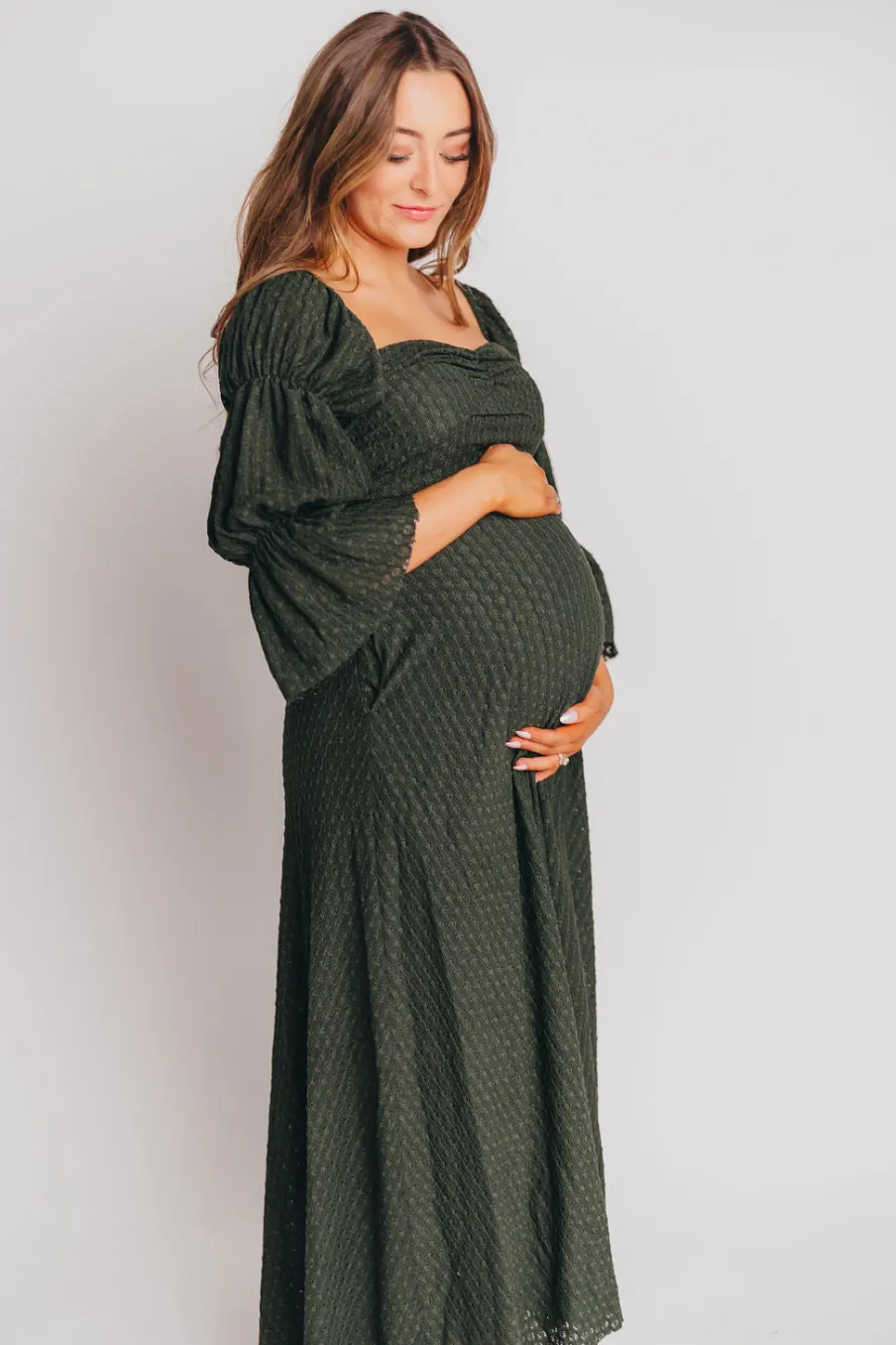 Fashion Worth Collective Corrine Maxi Dress with Pockets in Hunter Green