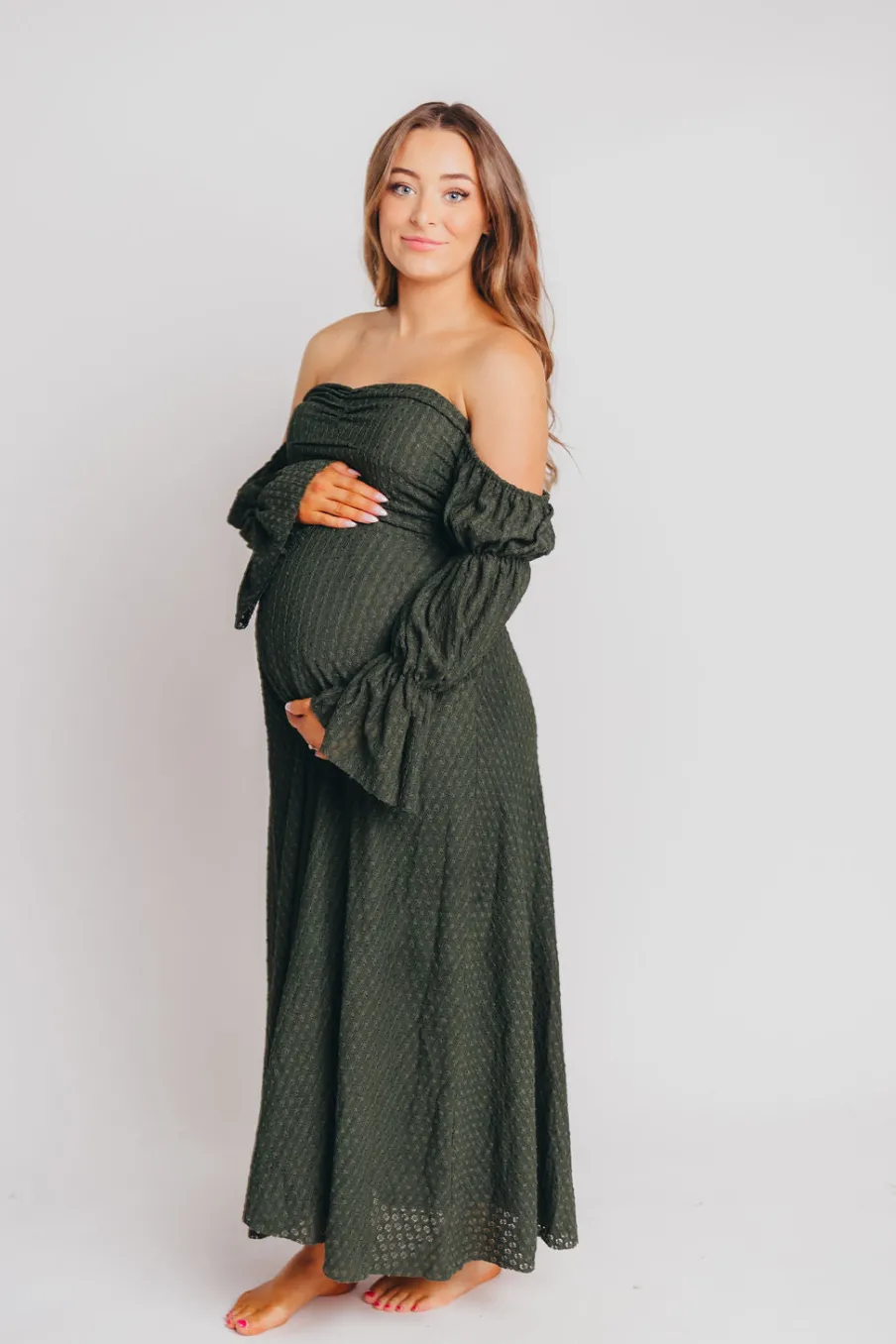 Fashion Worth Collective Corrine Maxi Dress with Pockets in Hunter Green