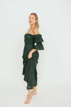 Fashion Worth Collective Corrine Maxi Dress with Pockets in Hunter Green