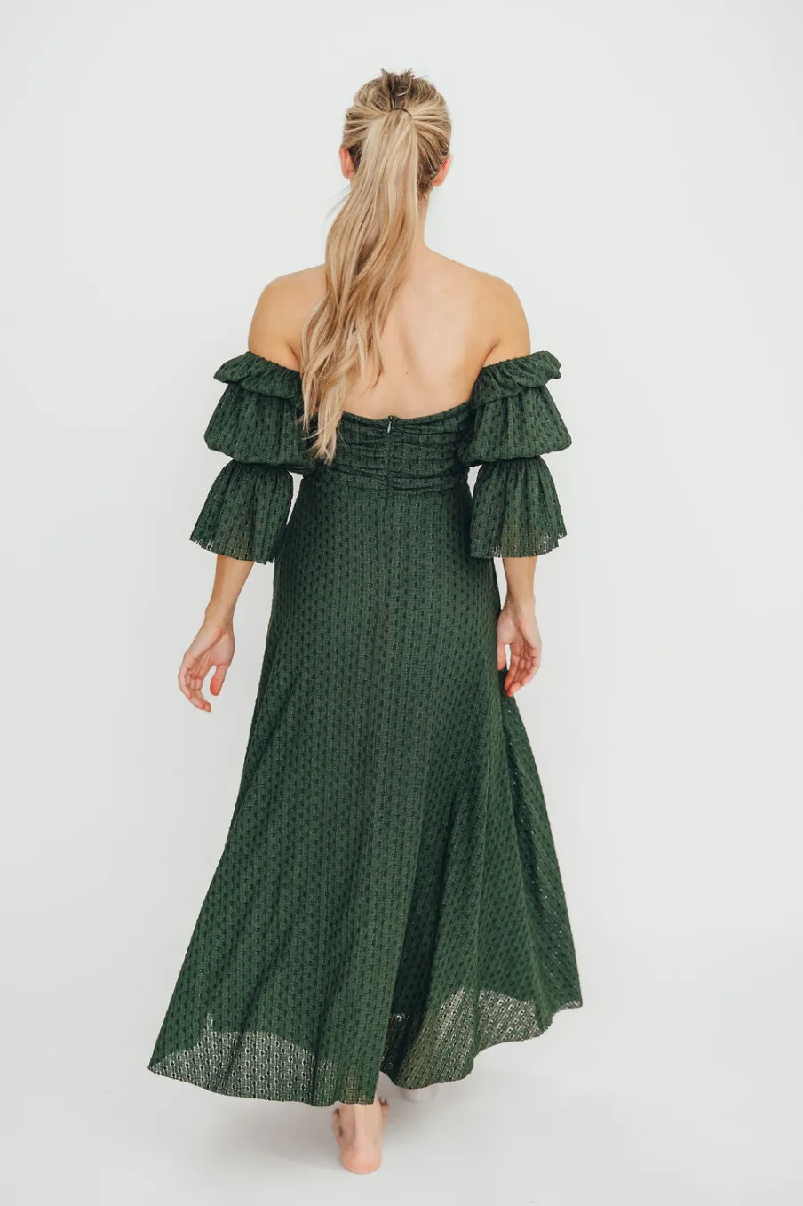 Fashion Worth Collective Corrine Maxi Dress with Pockets in Hunter Green