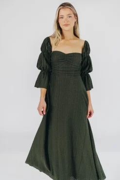 Fashion Worth Collective Corrine Maxi Dress with Pockets in Hunter Green