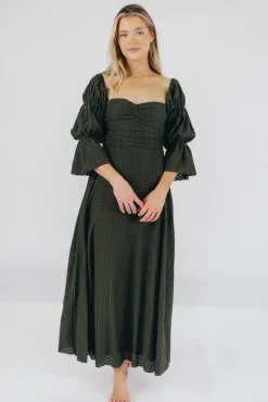 Fashion Worth Collective Corrine Maxi Dress with Pockets in Hunter Green