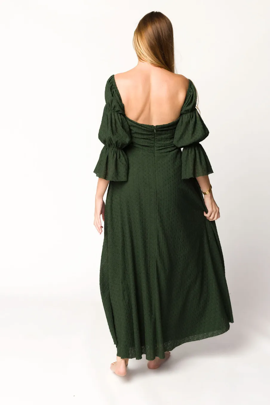 Fashion Worth Collective Corrine Maxi Dress with Pockets in Hunter Green
