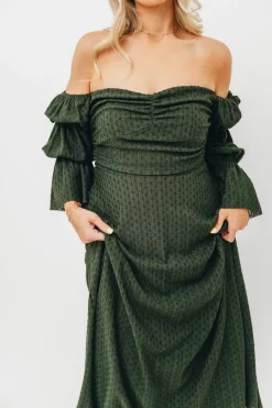 Fashion Worth Collective Corrine Maxi Dress with Pockets in Hunter Green