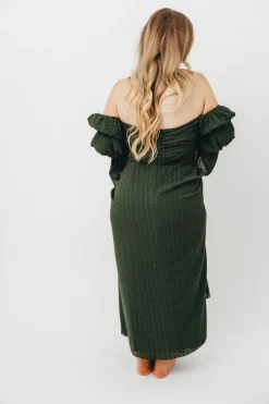 Fashion Worth Collective Corrine Maxi Dress with Pockets in Hunter Green