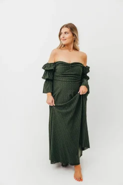 Fashion Worth Collective Corrine Maxi Dress with Pockets in Hunter Green