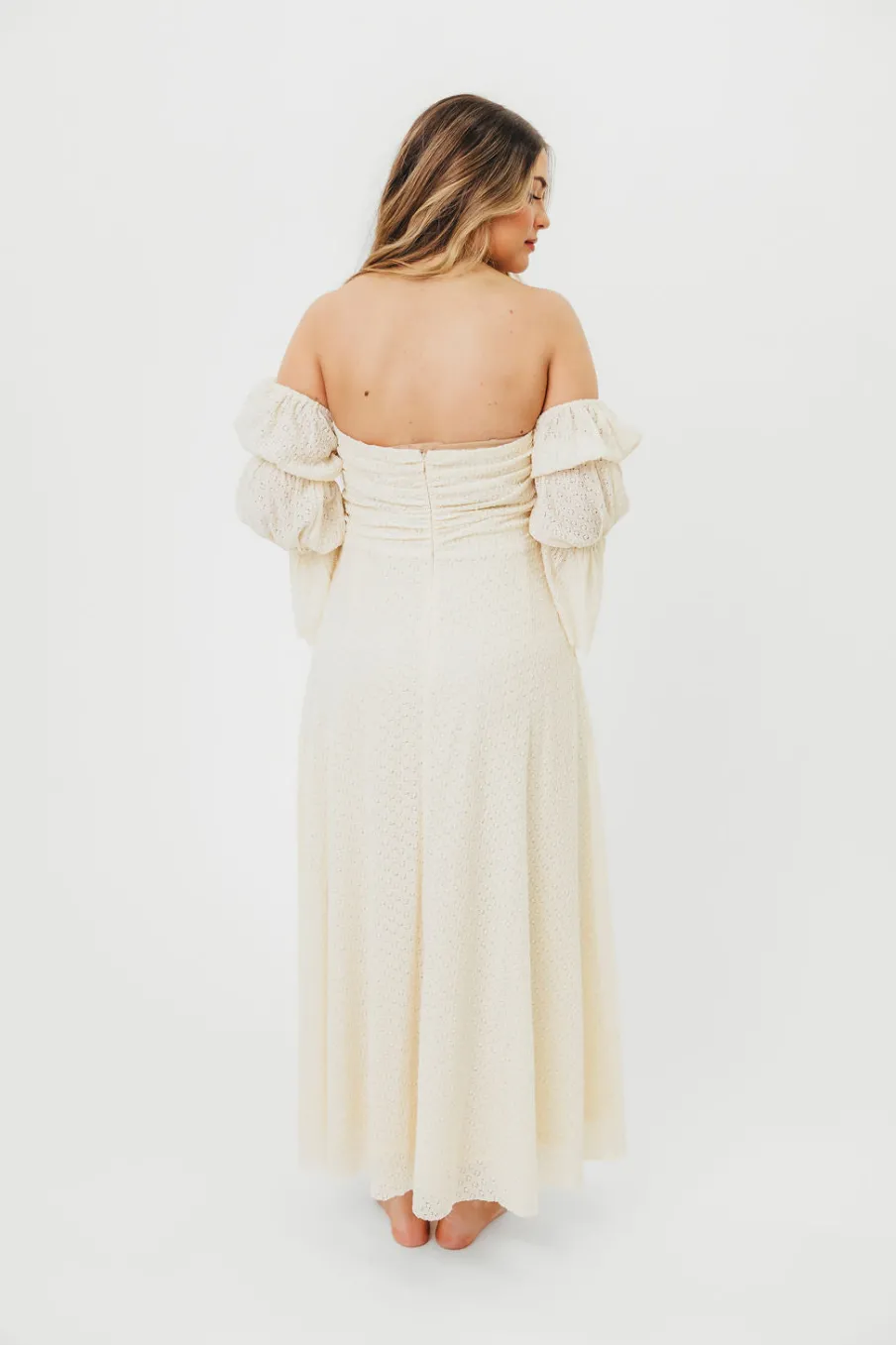 Outlet Worth Collective Corrine Tiered Sleeve Maxi Dress with Pockets in Butter Yellow - Bump