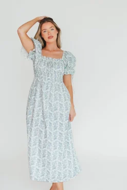 Outlet Worth Collective 100% Cotton Savanna Steppe Dress in Blue- Bump Friendly & Inclusive Si