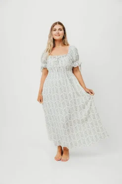 Outlet Worth Collective 100% Cotton Savanna Steppe Dress in Blue- Bump Friendly & Inclusive Si