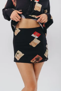 Hot Worth Collective Cozumel Mini Skirt in Black
