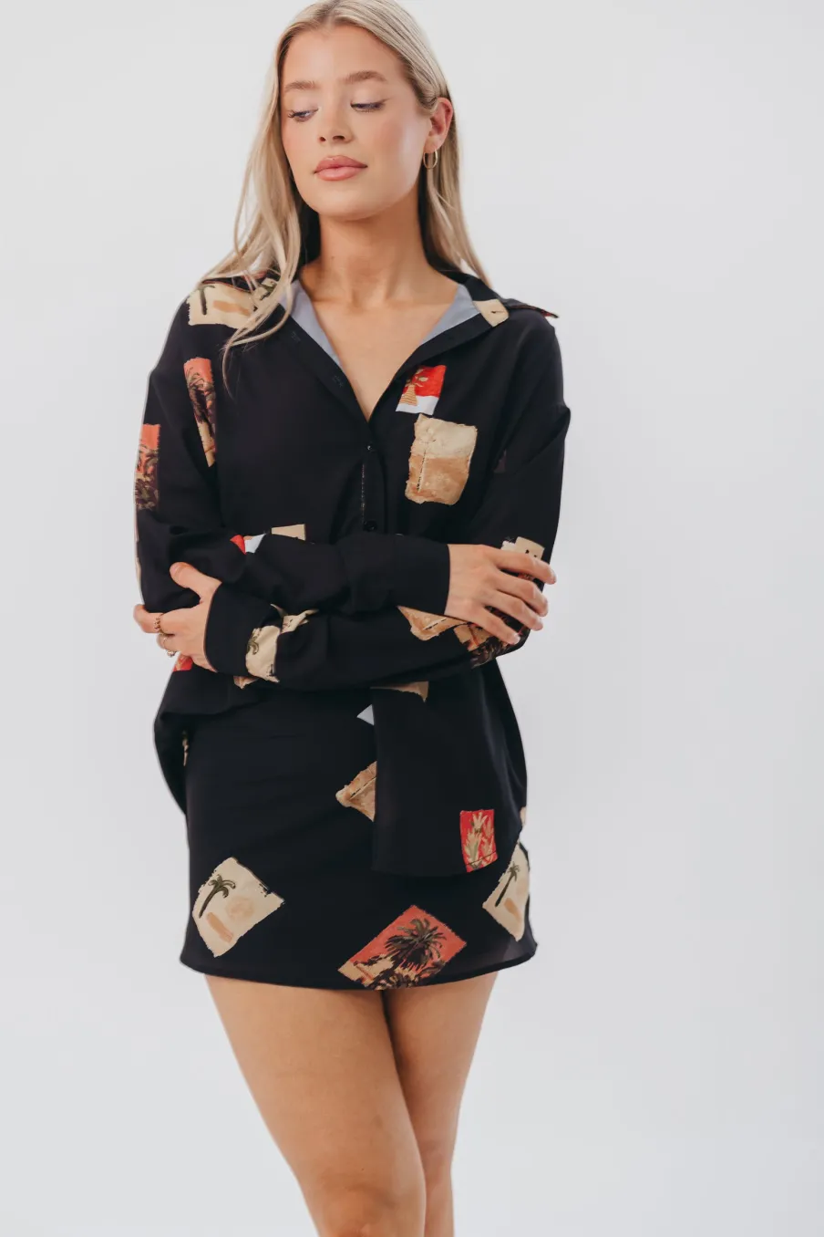 Hot Worth Collective Cozumel Mini Skirt in Black