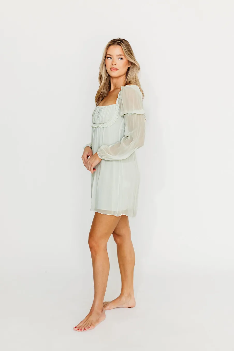 Clearance Worth Collective Cyrus Mini Dress in Sage
