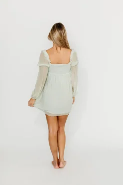 Clearance Worth Collective Cyrus Mini Dress in Sage