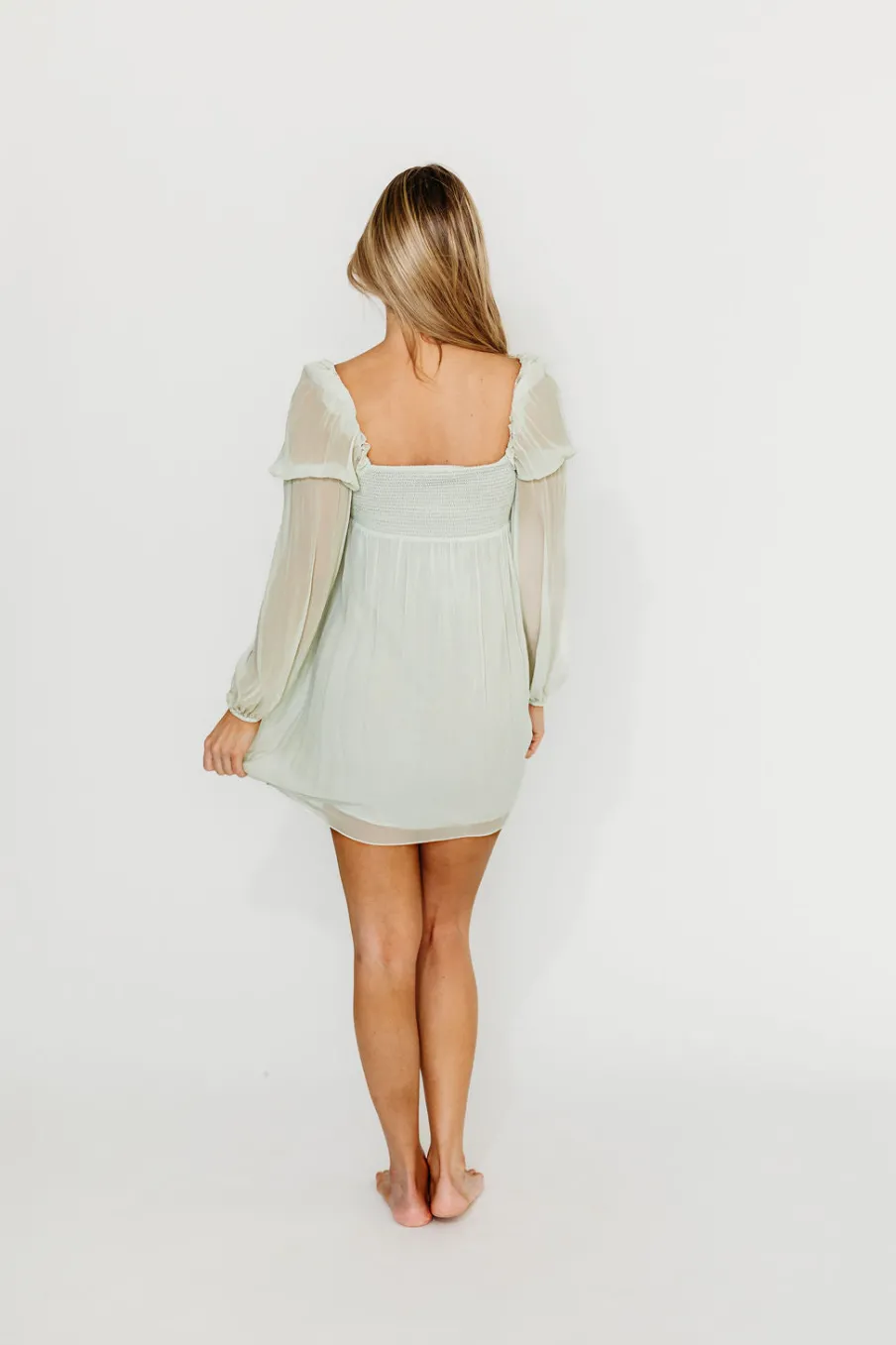 Clearance Worth Collective Cyrus Mini Dress in Sage