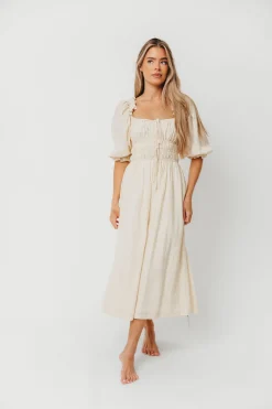 Discount Worth Collective Darling Midi Dress in Cream