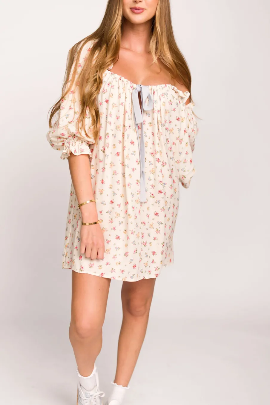 Clearance Worth Collective Darling Mini Dress in Country Bloom