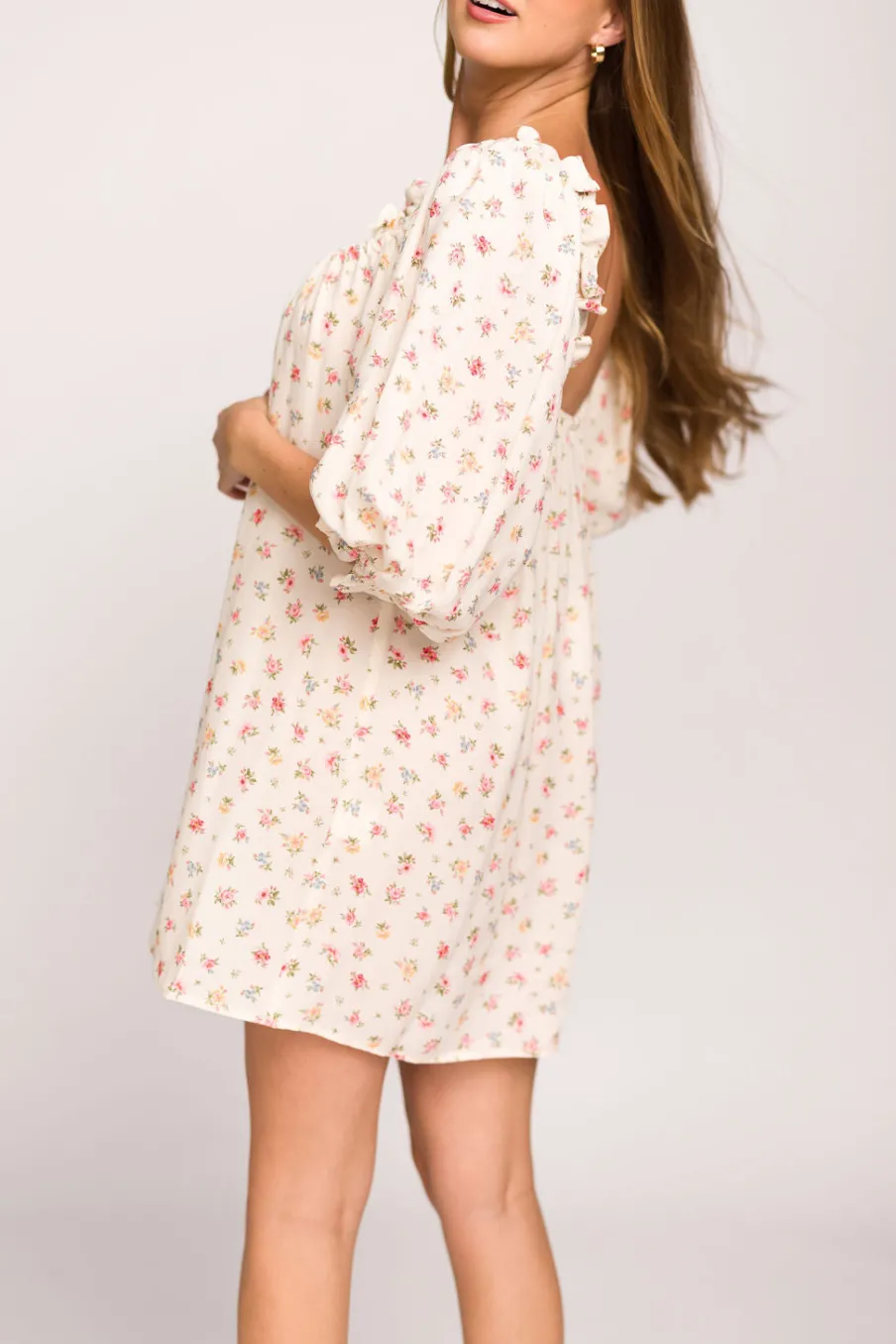 Clearance Worth Collective Darling Mini Dress in Country Bloom