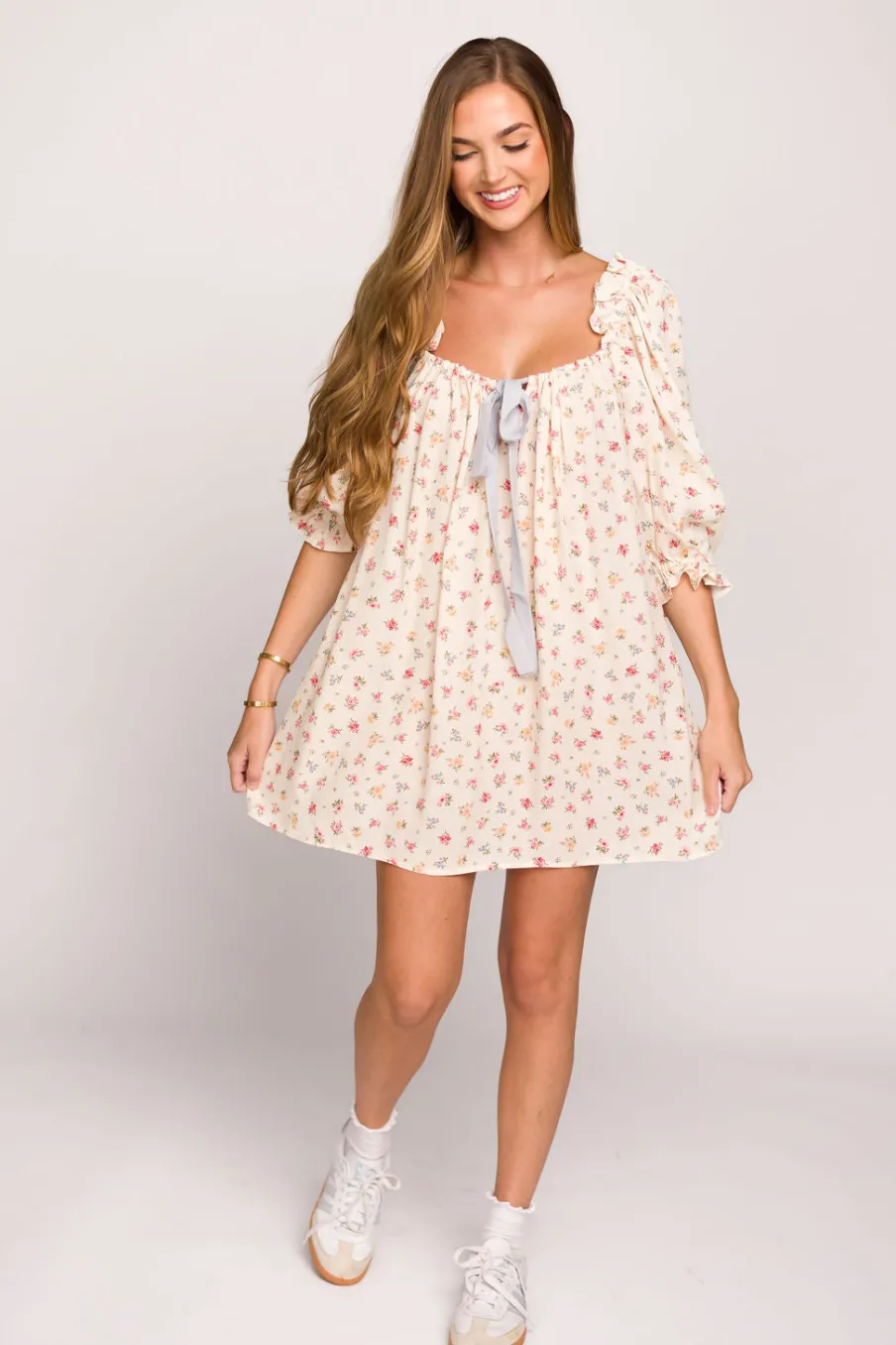 Clearance Worth Collective Darling Mini Dress in Country Bloom