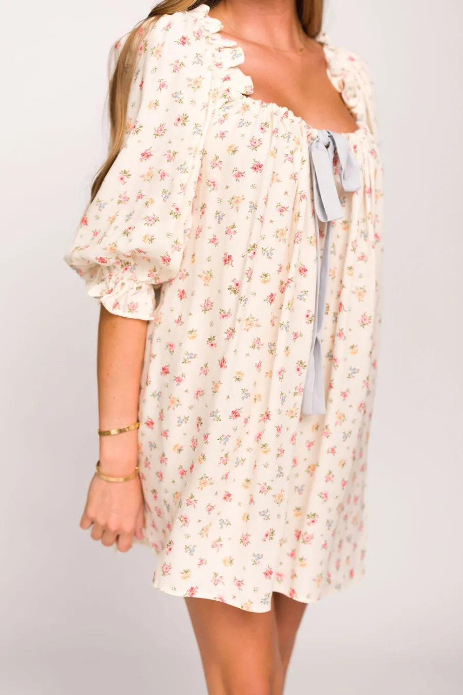Clearance Worth Collective Darling Mini Dress in Country Bloom