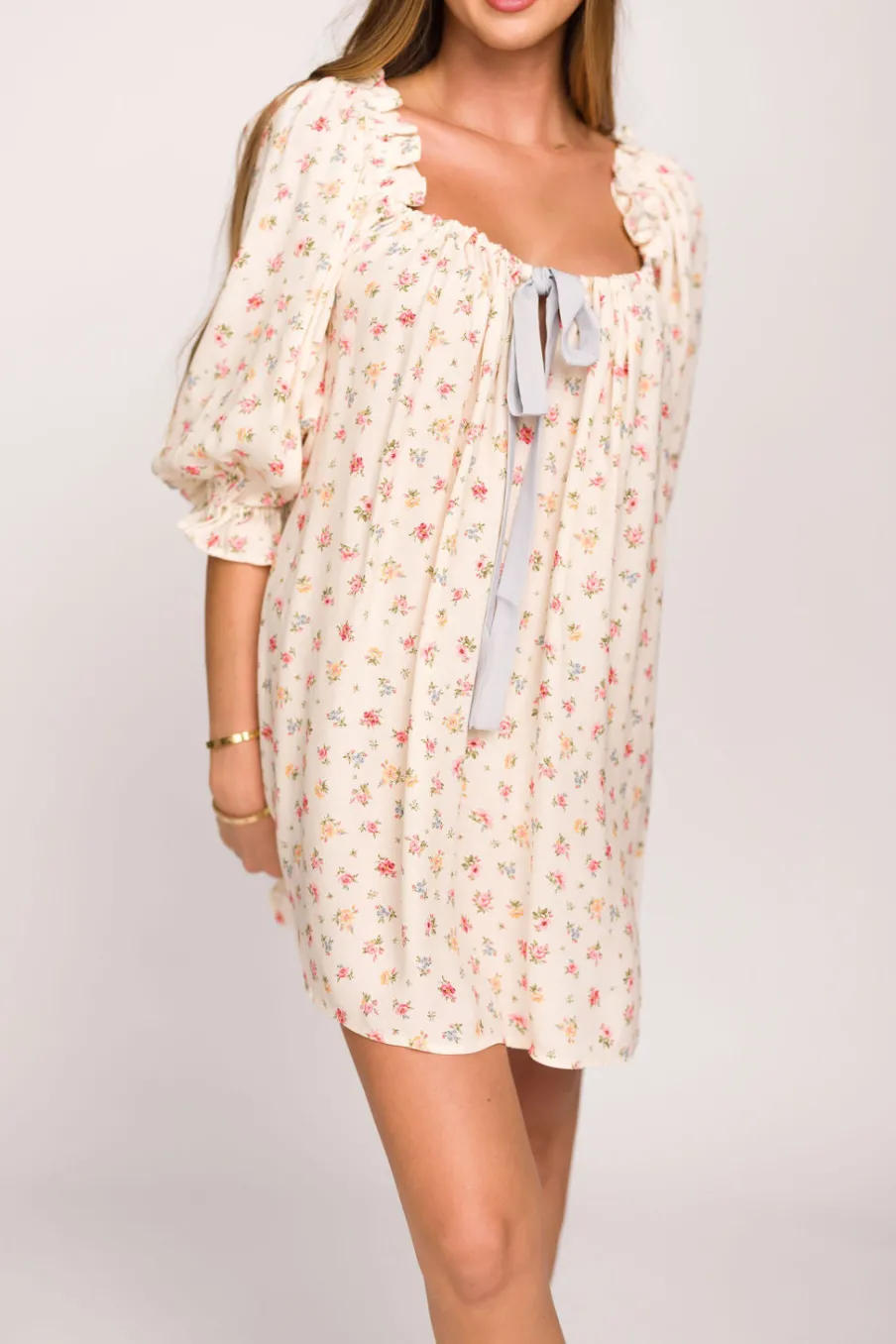 Clearance Worth Collective Darling Mini Dress in Country Bloom