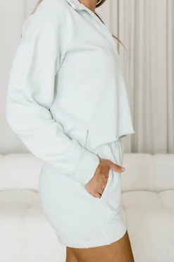 Fashion Worth Collective Davis Sweatshirt & Shorts Set in Ice Flow