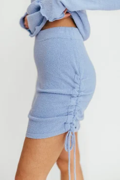 Online Worth Collective Dayna Pullover Top and Mini Skirt Set in Light Blue