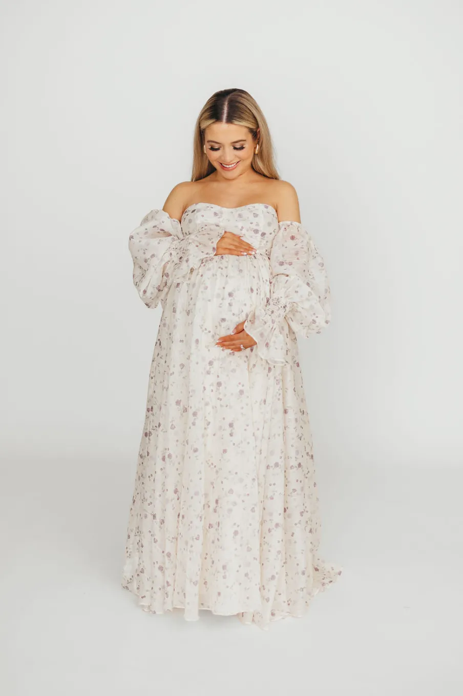 Clearance Worth Collective Dear Lily Maxi Dress in Lilac - Bump Friendly