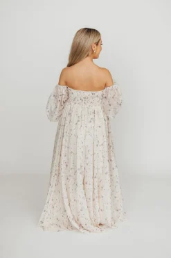 Clearance Worth Collective Dear Lily Maxi Dress in Lilac - Bump Friendly