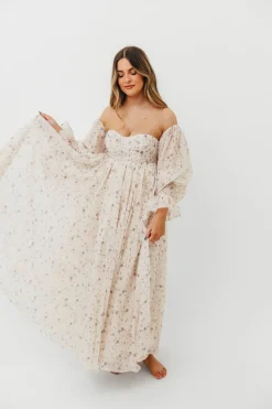 Clearance Worth Collective Dear Lily Maxi Dress in Lilac - Bump Friendly